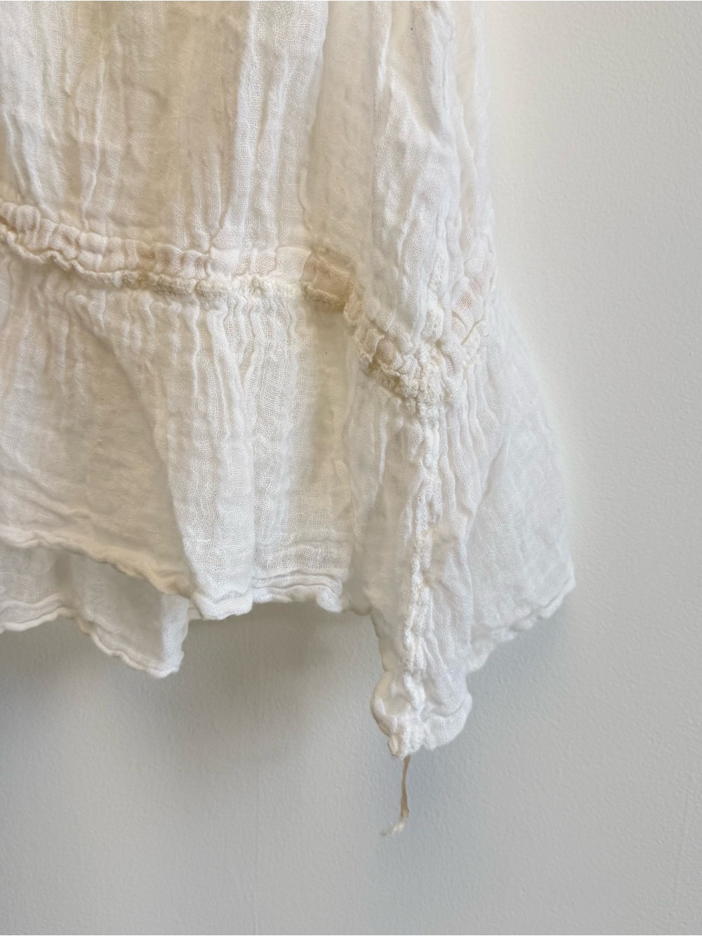 Magnolia Pearl Vintage White Cotton Gauze Ribbon Cinch Tank Top One Size - Picture 9 of 11